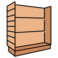 Wooden Slatwall Display Concept Vector color Icon Design, Retail Shop Equipment Symbol, Supermarket fixtures Sign, Grocery Store Supplies Stock illustration