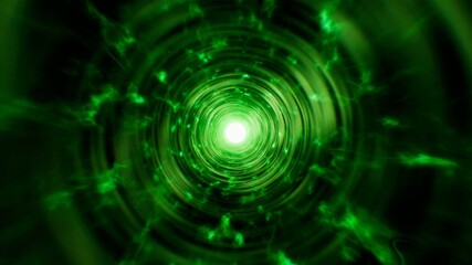 Abstract Green Poison Swirl Tunnel