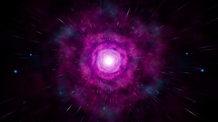 Fast Through Purple Pink Nebula Space