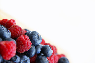 raspberries and blueberries