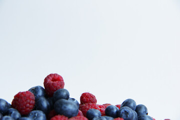 blueberries and raspberries