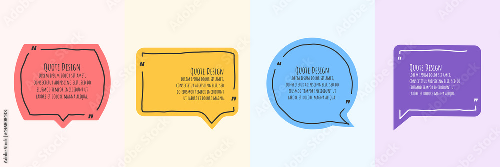 Poster vector minimalist posters set. quote frames set. text in brackets. citation empty speech bubbles. co