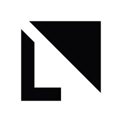 letter l and arrow logo
