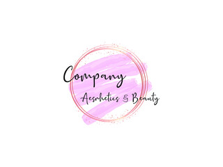 Signature Beauty saloon flowershop logo circles watercolour