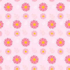Fototapeta na wymiar This is a seamless pattern of flowers on a pink background. 