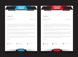 Elegant corporate abstract business letterhead design. Professional a4 letterhead vector template.