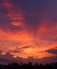 the beauty of the evening sky at sunset