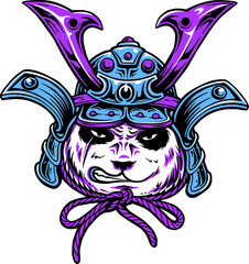 illustration of a panda samurai