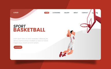 Landing Page - Someone Doing a Slam Dunk in Basketball, Sports Competition.