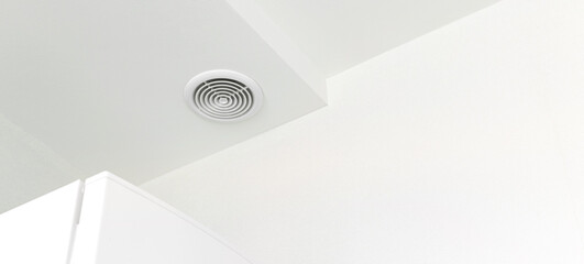 Banner air ventilation in modern home house interior on the roof, ndustrial contruction design photo