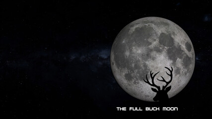 the full buck moon 3d illustration