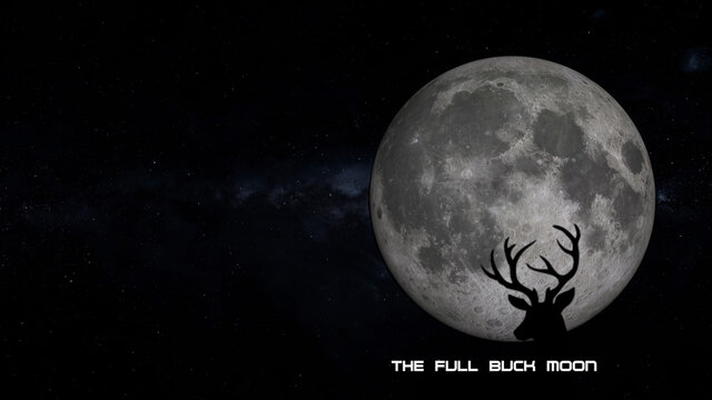 The Full Buck Moon 3d Illustration