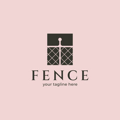vintage fence wire logo vector symbol illustration design