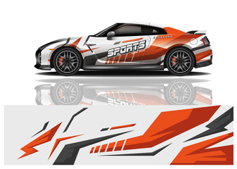 Car decal wrap design vector