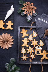 Traditional Christmas gingerbread cookies