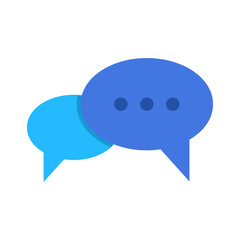 Two speech bubbles. Talking, discussion, communication, message, speak symbol. Chat icon. Template design for web, mobile and infographics. Vector illustration