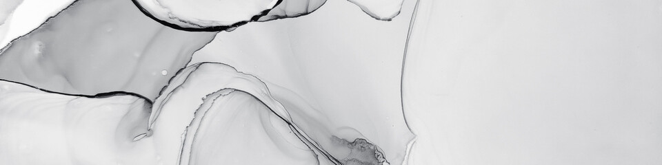 Black White Watercolor. Smoke Painting. Platinum