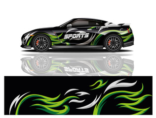 Car decal wrap design vector