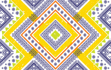 Ikat geometric ethnic pattern. Aztec fabric carpet mandala ornament chevron textile decoration wallpaper. Traditional embroidery vector illustrations background.