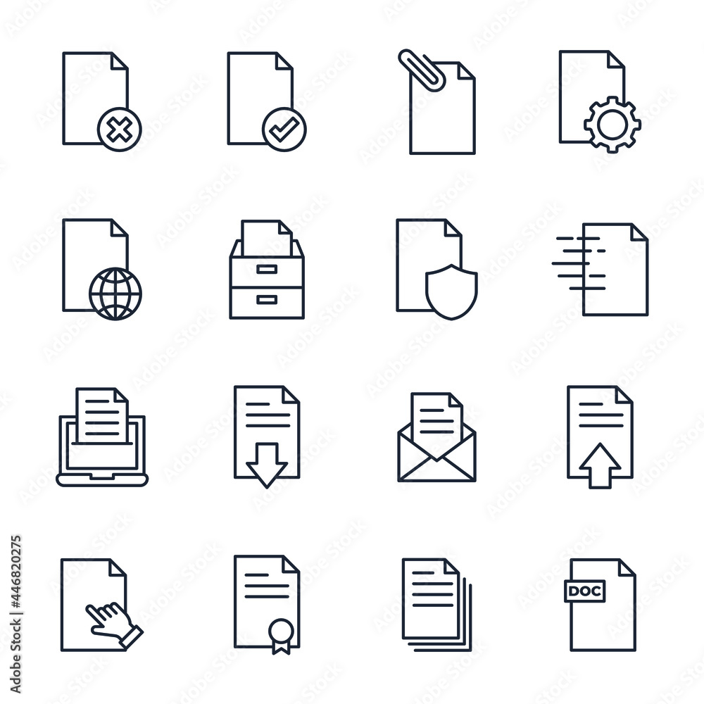 Poster set of document elements symbol template for graphic and web design collection logo vector illustrat