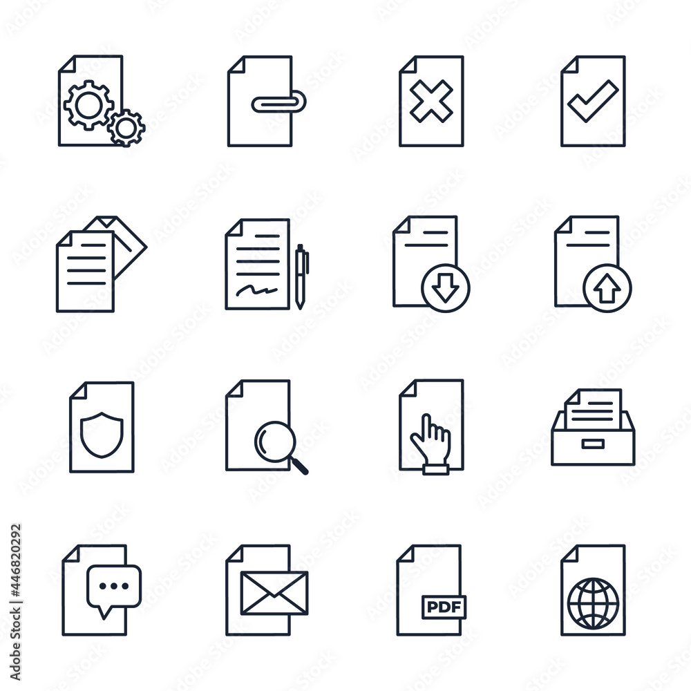 Poster set of document elements symbol template for graphic and web design collection logo vector illustrat