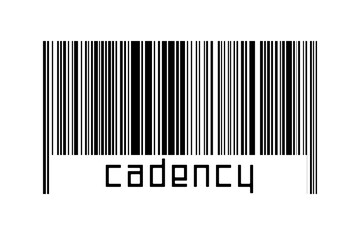 Barcode on white background with inscription cadency below