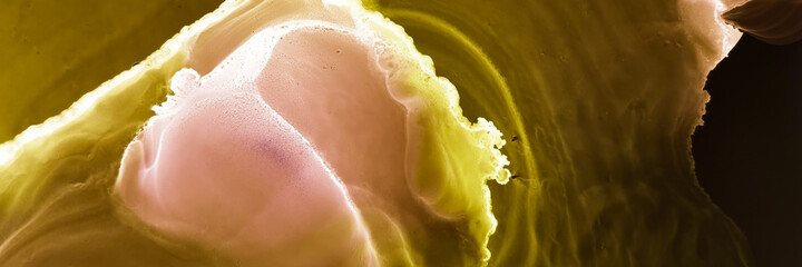 Galaxy Watercolor. Pink Cyber Decoration. Yellow