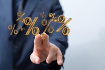 Sales icons floating in the air 3D rendering.