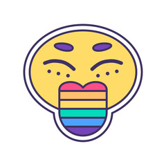 Isolated emoticon with tongue out and lgbt colors Vector