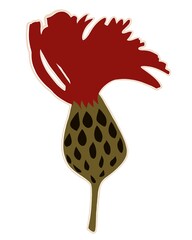 Flower of cornflowers on the white background.