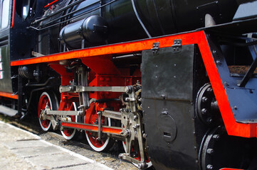 Steam locomotive on the track