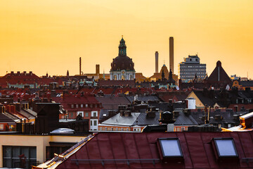 Stockholm, Sweden The rooftops of Vasastan in Stockholm in the early morning.