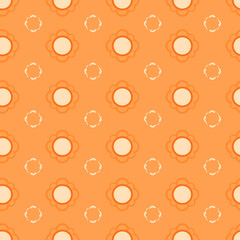 Seamless pattern orange flower on a orange background. Vector illustration