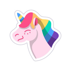 Isolated happy unicorn with lbgt colors Vector