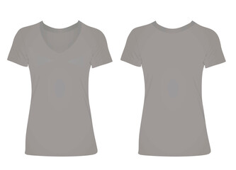 Grey women t shirt. vector illustration