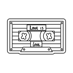 Isolated vintage cassette icon with no color Vector