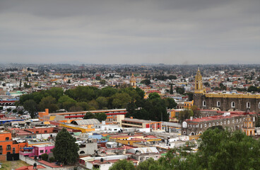 City of Cholula from the hill of the sanctuary of Nuestra Senora de los Remedios