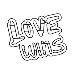 Isolated lgbt message with stripes and no color Vector