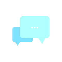 Chat message icon. Chat speech bubble. Blue Social media message. Vector illustration isolated on white background.