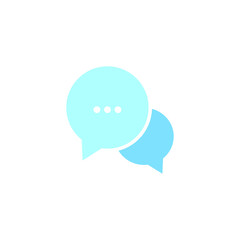 Chat message icon. Chat speech bubble. Blue Social media message. Vector illustration isolated on white background.