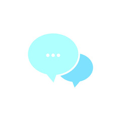 Chat message icon. Chat speech bubble. Blue Social media message. Vector illustration isolated on white background.