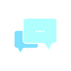Chat message icon. Chat speech bubble. Blue Social media message. Vector illustration isolated on white background.