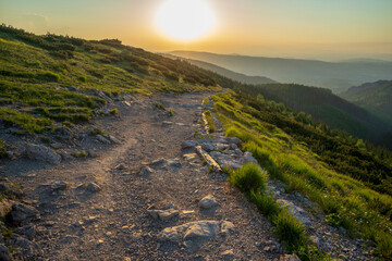 Tourist trail through Boczań. Western Tatras.