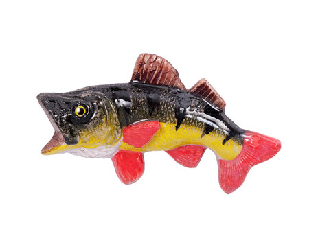 Ceramic fish isolated on white background. Design element with clipping path