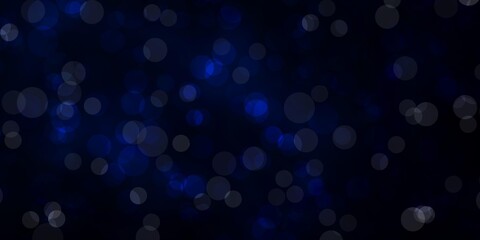 Dark BLUE vector background with spots.