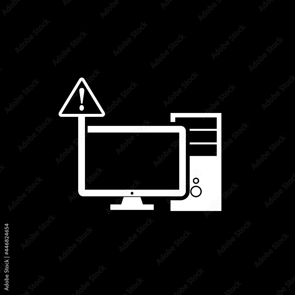 Poster computer alert icon isolated on dark background
