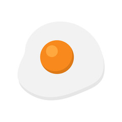 Fried egg. Egg yolk and white. Broken egg vector flat illustration isolated on white background.