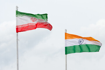 National flags of Iran and India