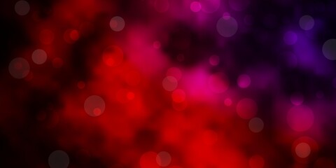 Dark Pink, Red vector pattern with spheres.