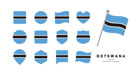 Botswana flag icon set vector illustration	
